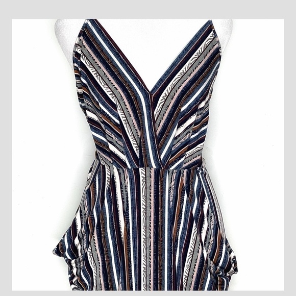 BCBGeneration Maxine Sheath Slip Dress Pockets Surplice Bodice Straps Stripe - Picture 5 of 13